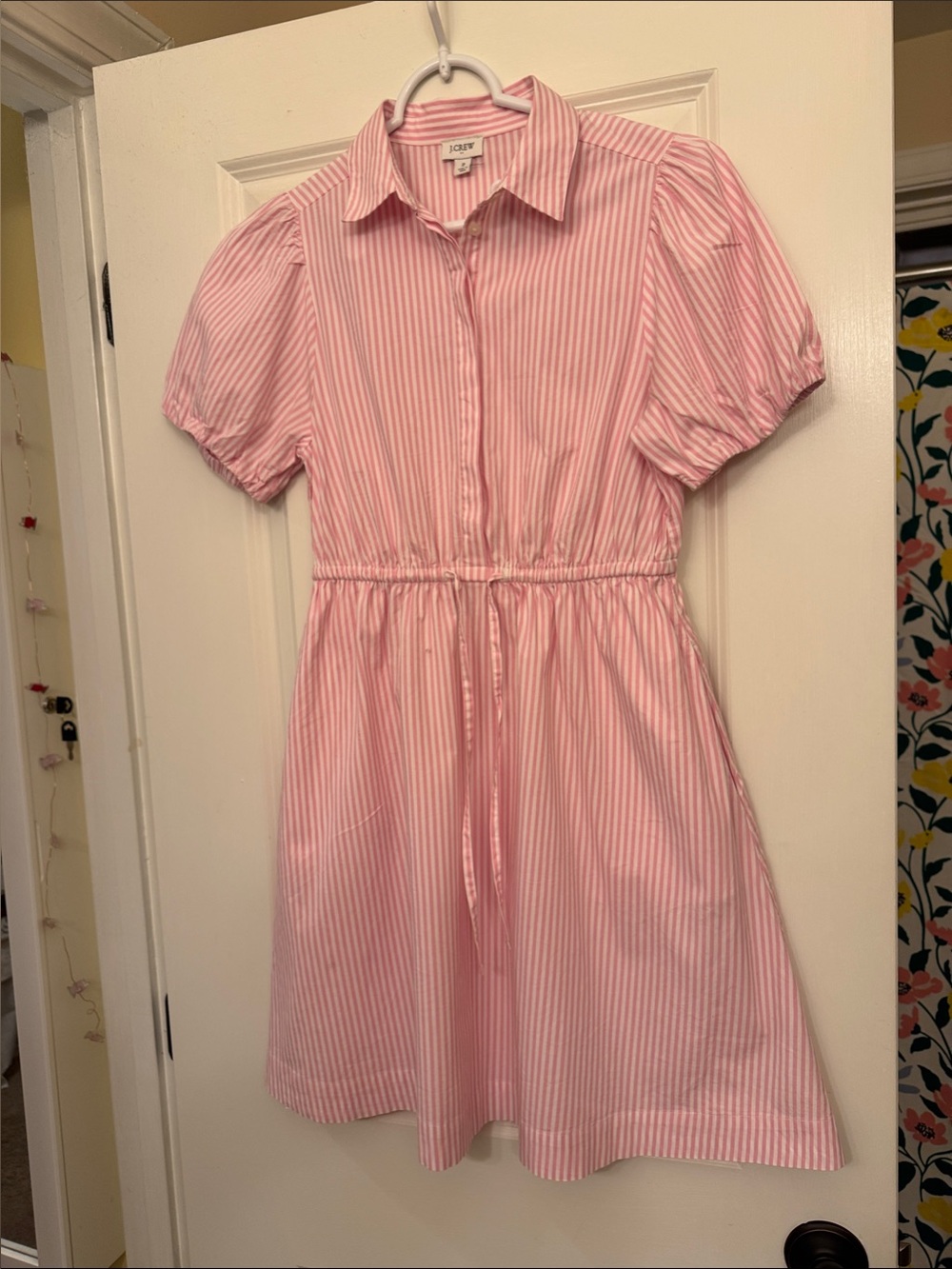 J. Crew Pink and White Striped Dress